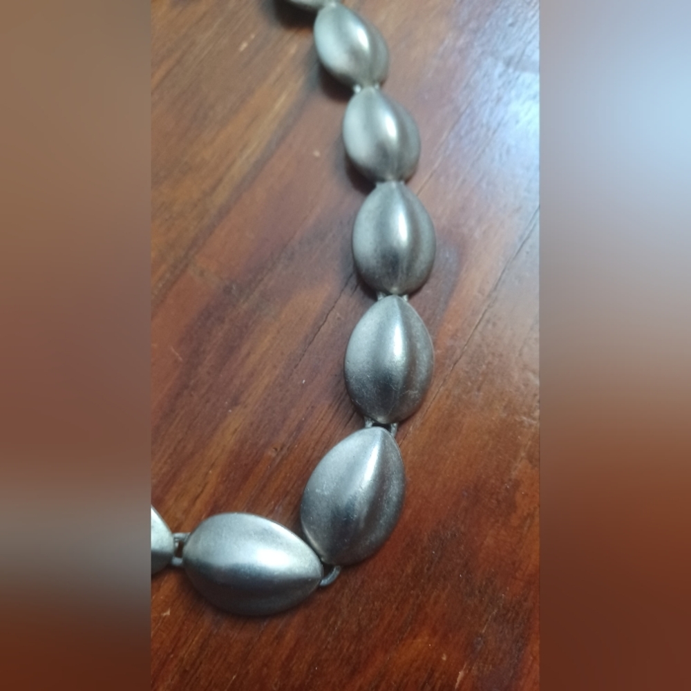 Silvertone Shell Statement Necklace - Picture 4 of 9